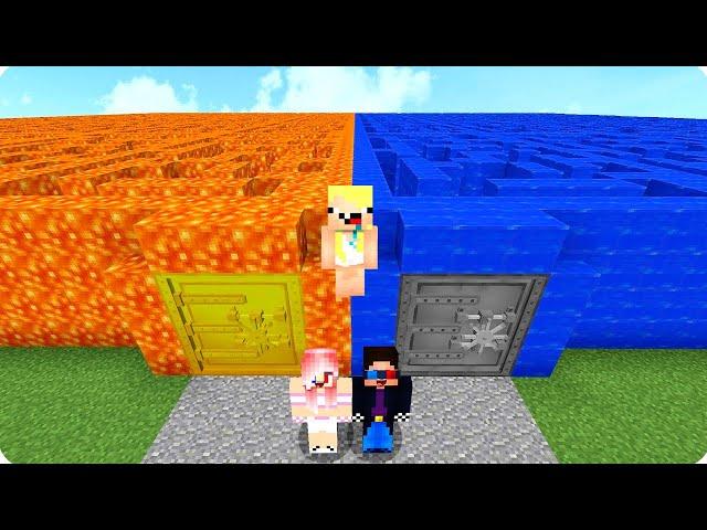 ЛАБИРИНТ ИЗ ЛАВЫ vs ЛАБИРИНТ ИЗ ВОДЫ В МАЙНКРАФТ! ШЕДИ ЛЕСКА И НУБИК ПРОТИВ MINECRAFT