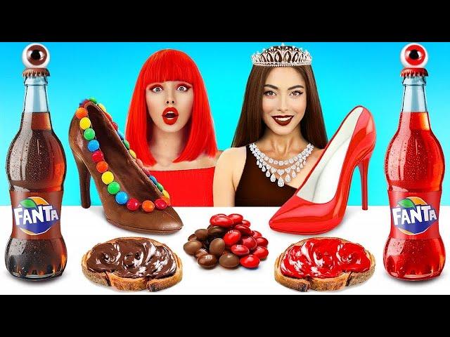 Tantangan Coklat Vs Makanan Asli | Pertarungan Makanan Mahal VS Murah oleh RATATA POWER