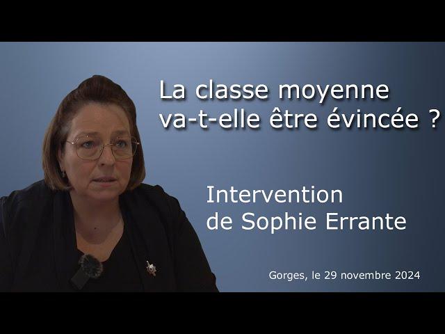 La classe moyenne va t-elle être évincée ?  -  Sophie Errante