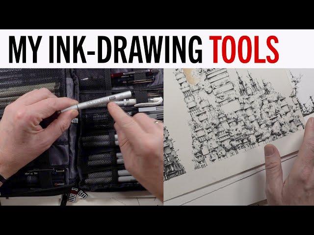 All my ink drawing tools which I used the last 3 years