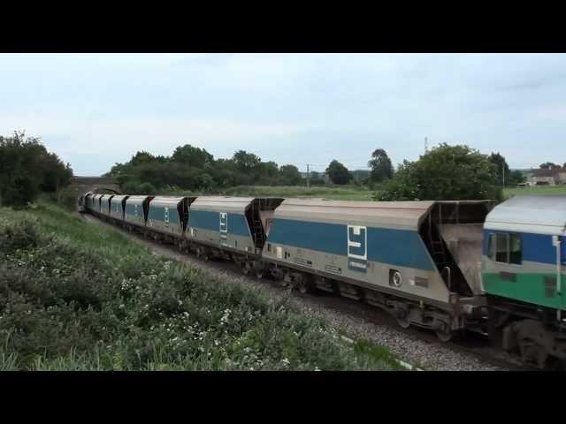 Mendip Rail Class 59 with empty Yeoman Hoppers at Broughton Gifford 25.06.12