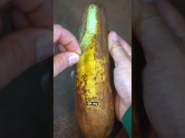 Peeling my luffa gourd (extremely satisfying)