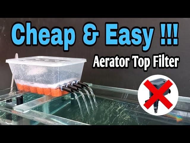 Aerator top filter DIY | Aerator airlift filter DIY | Aquarium filter DIY