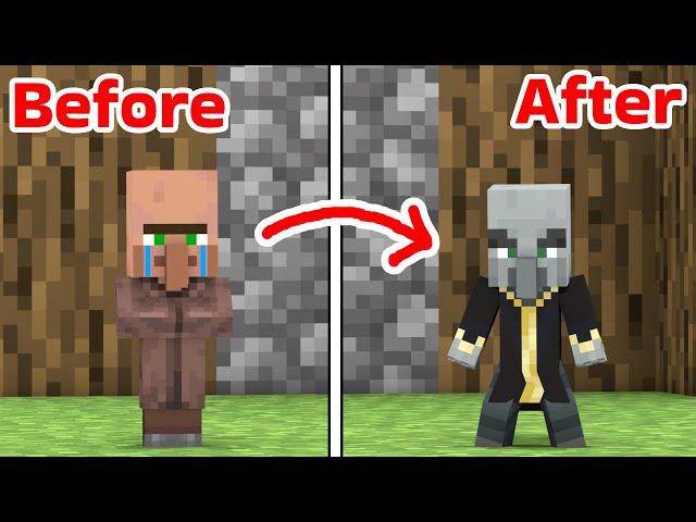 Baby Villager Becomes A Fake Baby Evoker -  Minecraft Animation