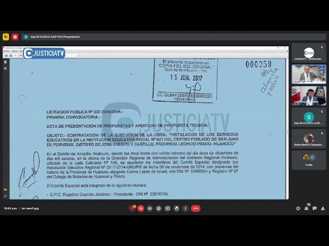 Juicio oral contra el congresista Luis Raúl Picón Quedo y otros