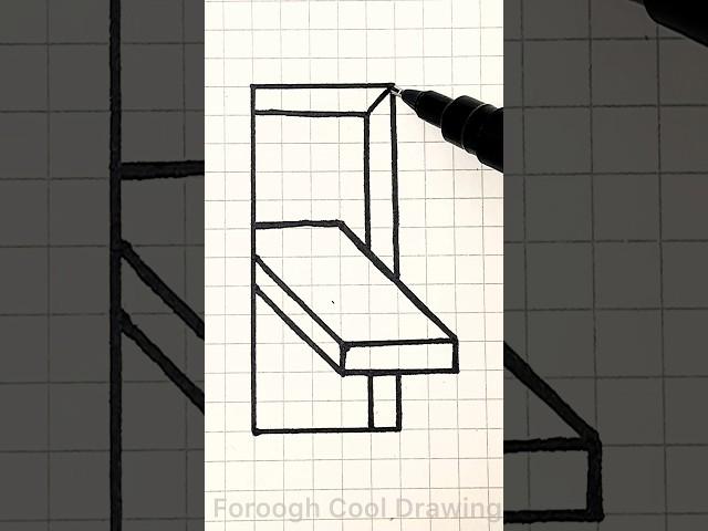 Mastering the Art of 3D Illusions: Unleashing Creativity on Graph Paper  #shorts #shortvideo