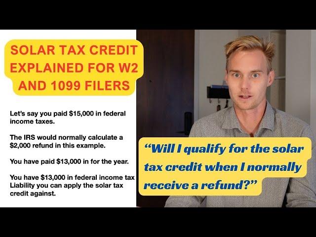 Solar Tax Credit for W2 vs 1099 filers explained. "Do I get the tax credit if I receive a refund?"