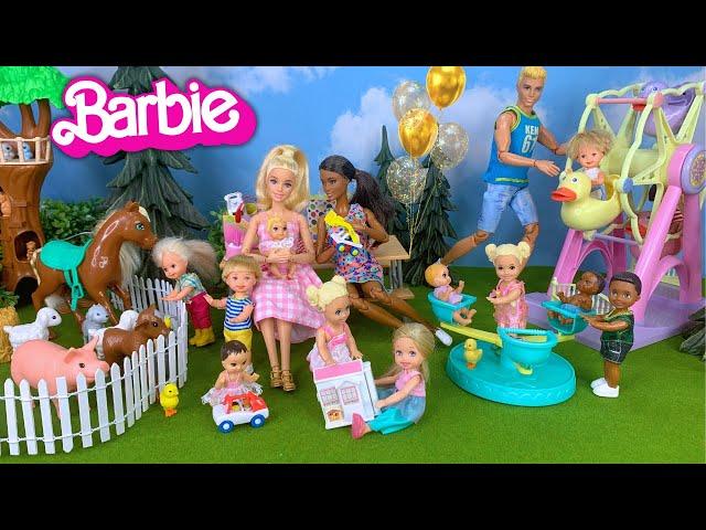 Barbie & Ken Doll Family Baby First Birthday Party Story