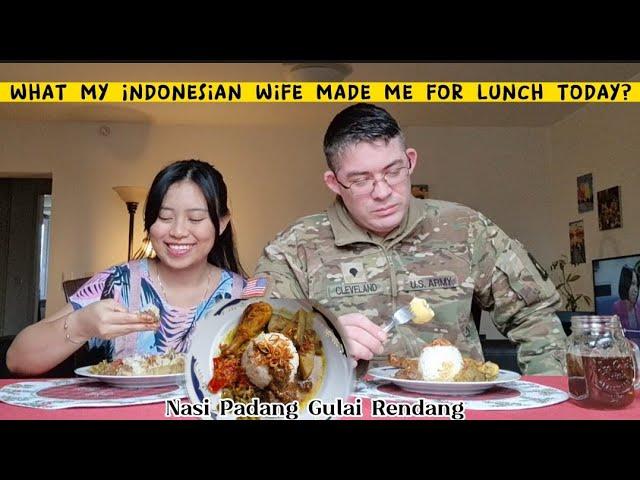 American Husband's Reaction Eating Nasi Padang, Young Jackfruit Curry, Beef Rendang in Germany