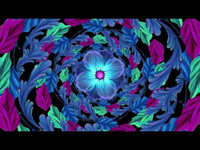 Neon Flower Light Background 4K VJ Loop Video | No Copyright Background Video