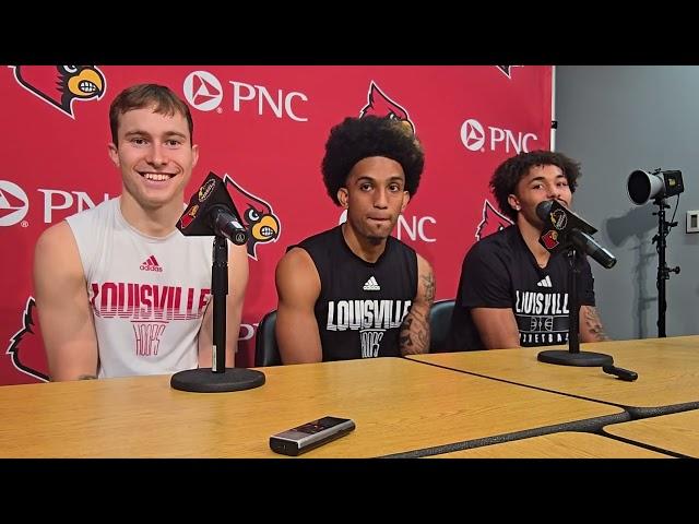 Louisville players J'Vonne Hadley, Chucky Hepburn, Reyne Smith visit media (june 27, 2024)