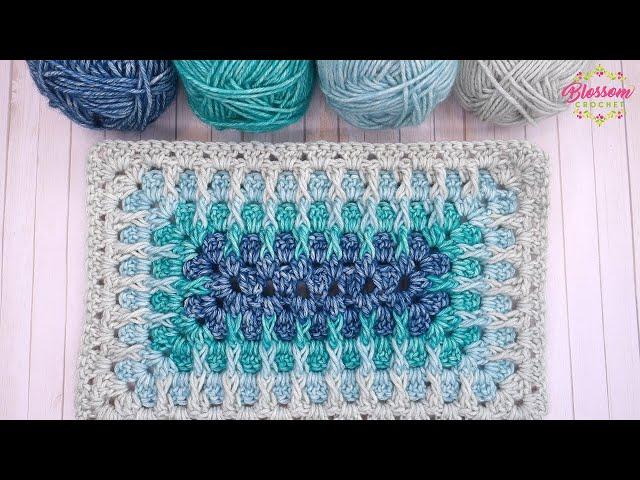 EASY Crochet Blanket / Motif - Posted Granny RECTANGLE. Simple Beginner Friendly Tutorial!