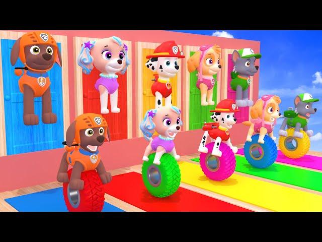 PAW Patrol Guess The Right Door With Tire Game Mighty Pups Ultimate Rescue Max Level LONG LEGS #28