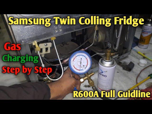 Samsung Twin Colling Double Door Fridge Gas Charging 600a| How to 600A Gas Charging in hindi #gas