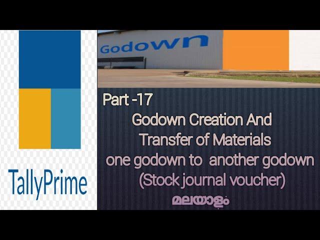 Godown Creation And Transfer of materials One godown to another godown In Tally prime Malayalam..!