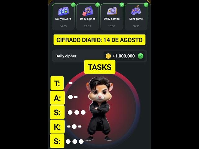 Hamster Kombat Daily Cipher | Hamster Kombat Morse Code | August 14