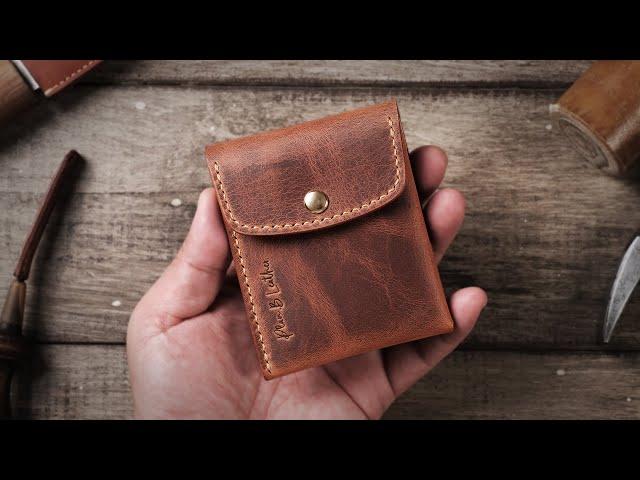 Making an Ordinary Wallet with Premium Vegetable-Tanned Leather - Leathercraft