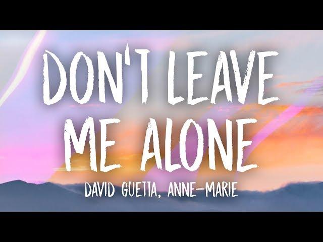 David Guetta, Anne-Marie - Don't Leave Me Alone (Lyrics)