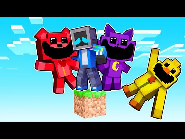 One Block Skyblock with SMILING CRITTERS in Minecraft!