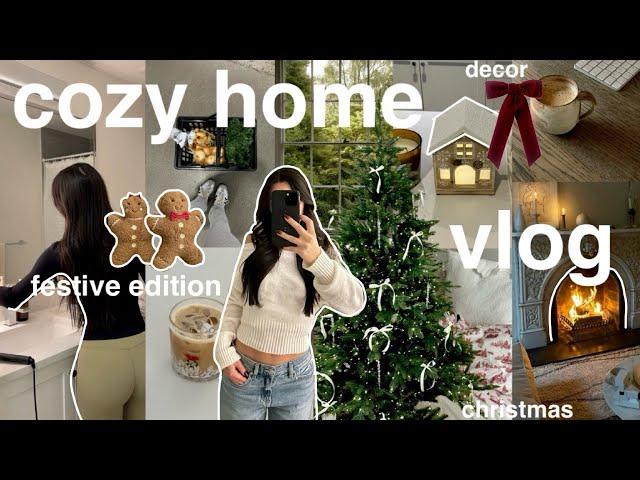 cozy HOME VLOG: *festive* decorating for christmas + cooking & getting in the holiday spirit