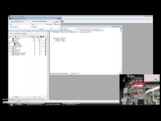 Programming a Freescale Miccontroller  byTurning on leds using a microcontroller in C