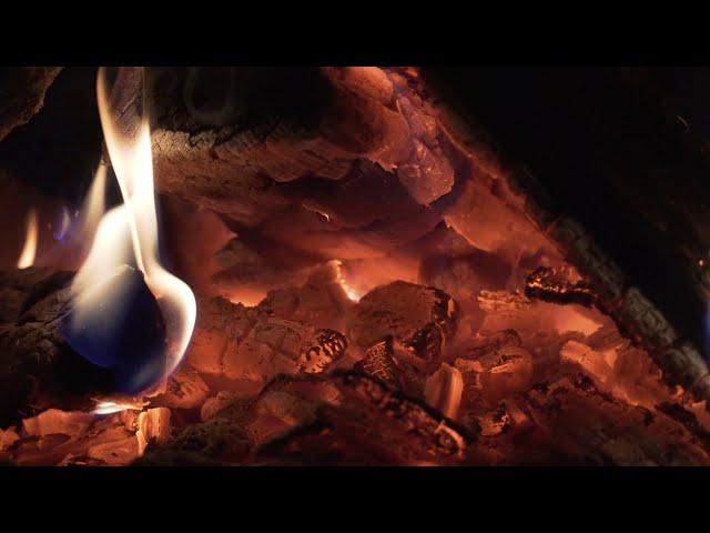 4K ASMR - 늦 가을밤 꺼져가는 장작불과 풀벌레 소리 #Firewood Sounds