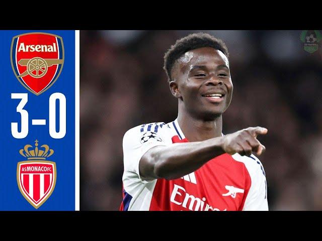 Arsenal vs Monaco 3-0 - All Goals & Highlights - Saka Goal