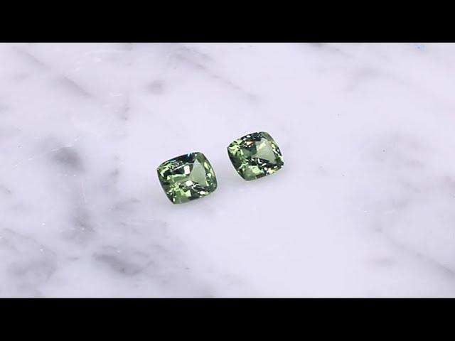 Cushion Green Sapphires