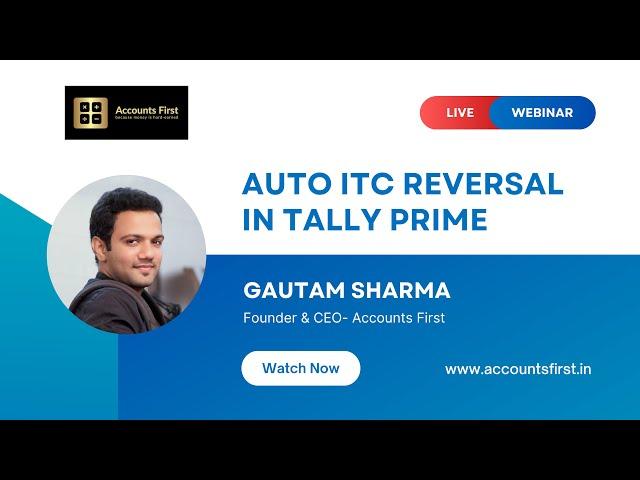 Auto ITC Reversal entry in Tally Prime