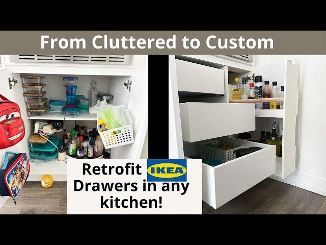 The EASIEST Kitchen Cabinet Drawers and Pull Out Pantry | Inexpensive IKEA HACK