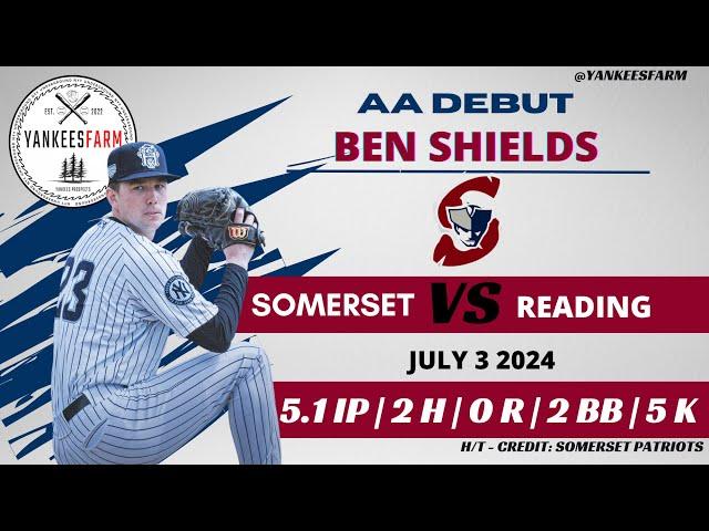 Ben Shields Vs. Reading Fightin’ Phils 7/4/24