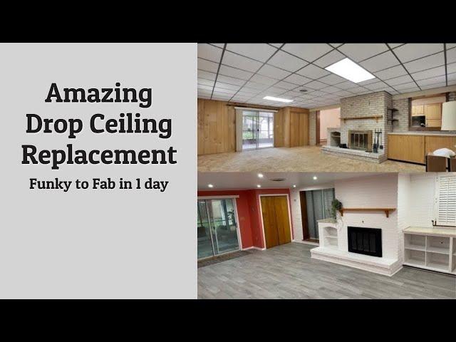 Make a drop ceiling beautiful - Armstrong Woodhaven with Easy Up Clips