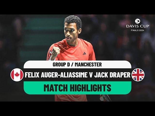 Felix Auger-Aliassime v Jack Draper | Canada v Great Britain Davis Cup 2024 Finals Group Stage