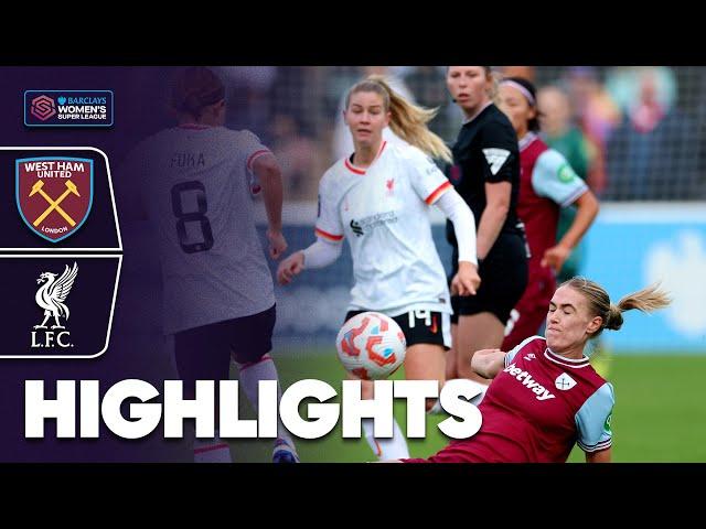 Ueki header saves point for West Ham | West Ham United v Liverpool Highlights | Barclays WSL 2024-25