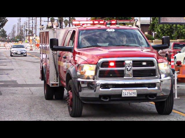 (eQ2B Brake + Air Horn) LACoFD Paramedic Squad 40 Responding