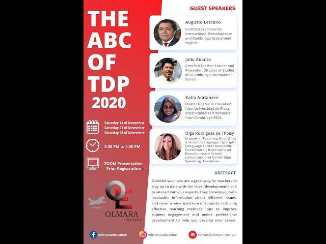 Evento "THE ABC OF TDP 2020" - Semana 1