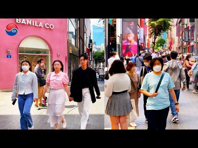 MYEONG-DONG Street in SEOUL Comes ALIVE, Myeongdong 'Boreum-Jang' Market, 4K Seoul Travel Walker.