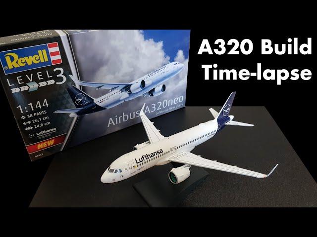 Revell Airbus A320 neo Lufthansa Time-lapse Build (Plane Model 1/144 Scale)