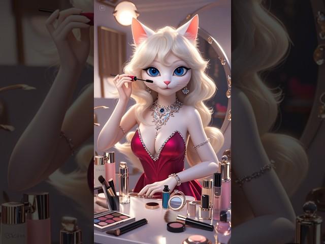 Adorable Kitten Gets a Glamorous Makeup Makeover-Too Cute to Handle#cat #cutecat #catlover #catvideo