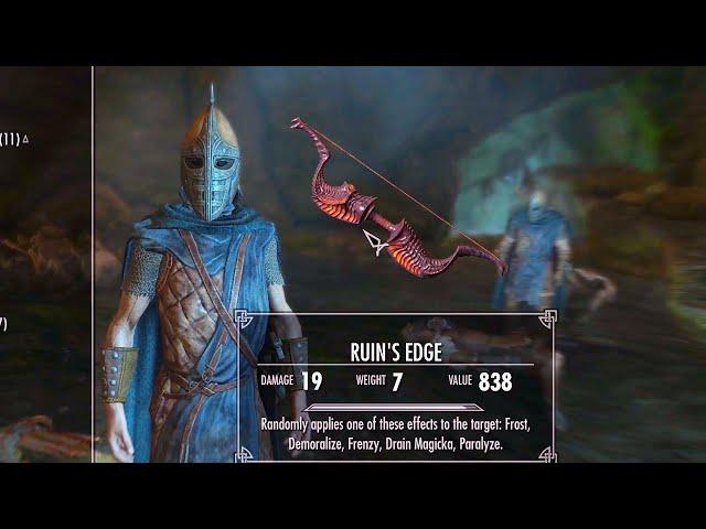 Lucien Flavius's lines about Ruin's Edge bow. Skyrim AE