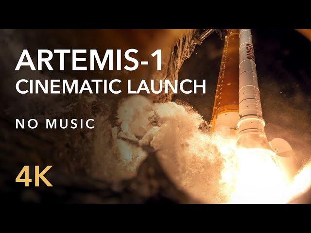 Artemis-1 Launch Cinematic 4K (FULL VOLUME) No Music (NASA's SLS Rocket)