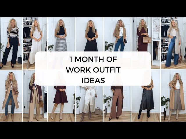 1 MONTH OF WORK OUTFIT IDEAS | Professional Work Office Wear Lookbook Fall