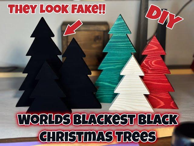 Worlds Blackest Black Christmas Trees! Painting DIY wooden Christmas Trees with musou paint.