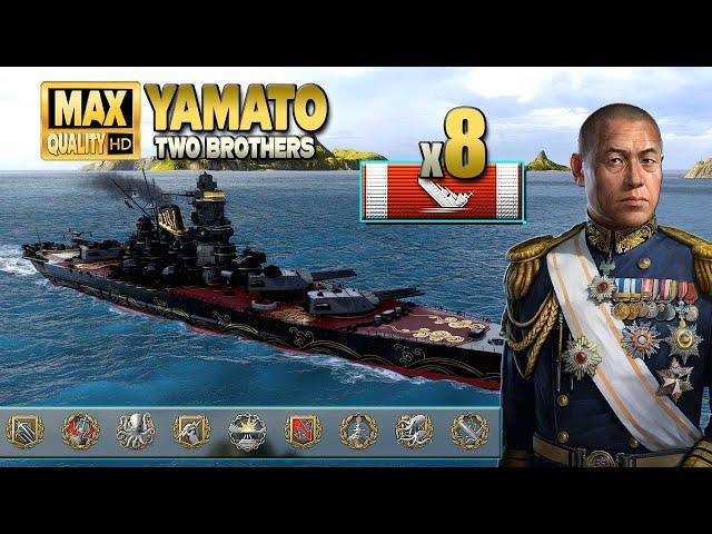 Battleship Yamato dominates with Yamamoto - World of Warships