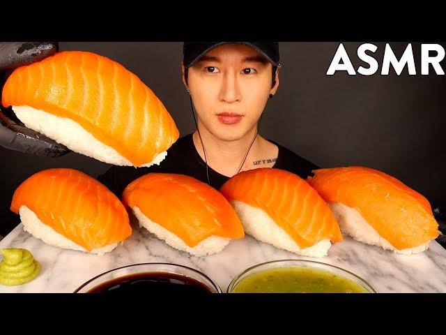 ASMR GIANT SALMON SASHIMI NIGIRI MUKBANG (No Talking) COOKING & EATING SOUNDS | Zach Choi ASMR