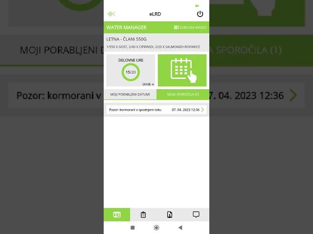 Aplikacija eLRD za mobilni telefon - moja sporočila