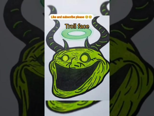 ||How to drow troll face|| #trendingshorts #viralvideo #art #trollface #drawing @iamshadowartist