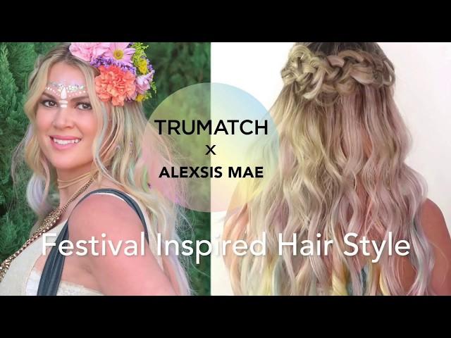 Festival Inspired Hairstyles by Alexsis Mae | Trumatch Pastel Colored Extensions