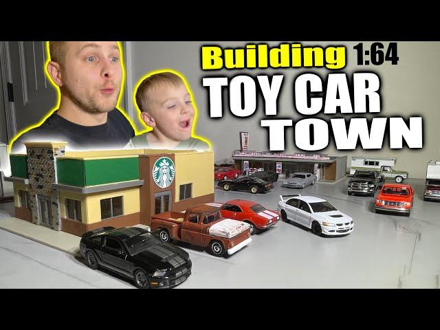 DAD Building TOY CAR TOWN for SON 1/64 scale Diorama DIY