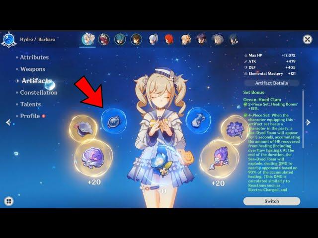 How to turn Barbara into full healer DPS with the 12 piece set - Genshin Impact